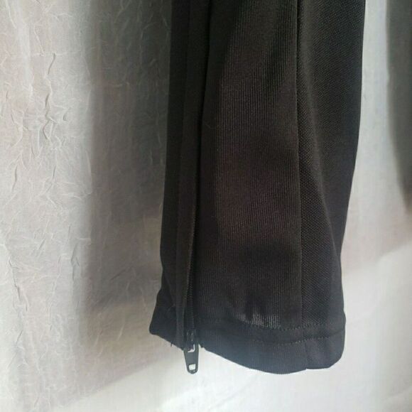 Adidas Women's Size S Pants Black White Side Stripe Ankle Zip Warm Up - Picture 5 of 13